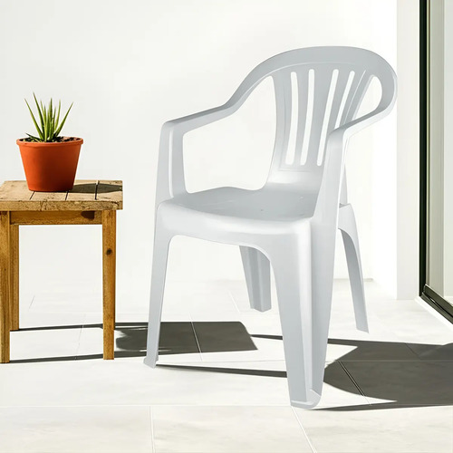 Silla De Plástico Blanca Bela Vista 182kg 15151101 Mor Blanco