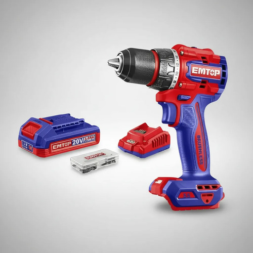 Taladro Atornillador C/bateria Y Cargador 20v 66nm Emtop