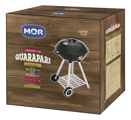 Parrilla Móvil Mor Guarapari 47cm De Ancho 73cm De Alto 54cm De Profundidad Y 46cm De Diámetro Negra Negro - Imagen 9