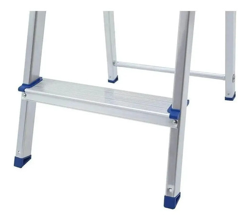 Escalera Aluminio Mor 4 Escalones 85cm Altura Utilizable Color Plateado/azul - Imagen 5