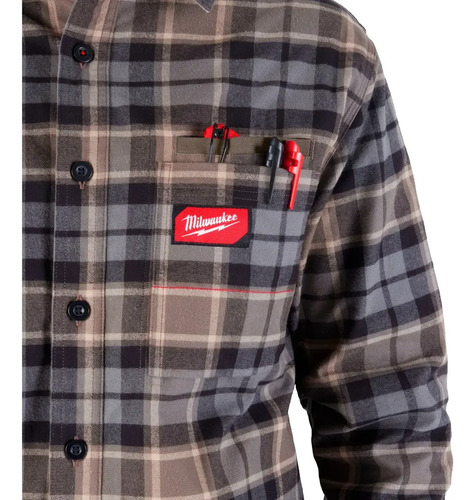 Camisa Trabajo Franela Alta Resistencia Milwaukee Gris - Imagen 5