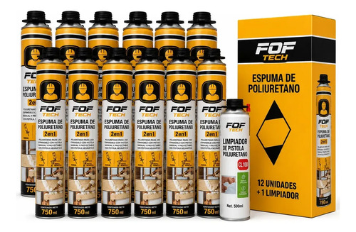 Poliuretano Proyectable Y Expansible Caja 12 Unds + Cleaner