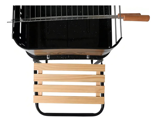 Parrillero Parrilla Portátil Mor Jardín Rodeio A Carbon. Movil Con Ruedas, Mesas Auxiliares Y Accesorios Negro - Imagen 7