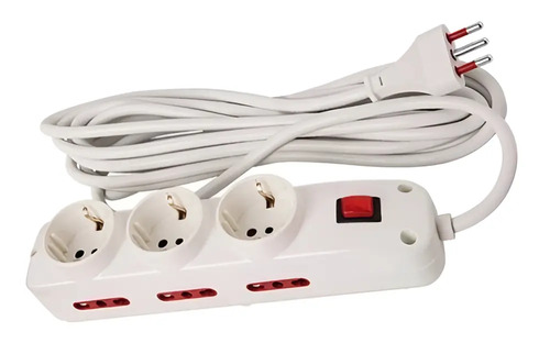 Alargue Conatel 5m Blanco 3 Tomas Schuko 6 Modulares Con Lla - Imagen 2