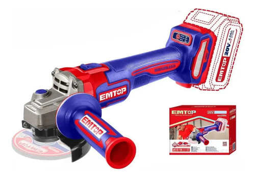 Amoladora Inalámbrica Emtop 115 Mm Rojo - Imagen 2