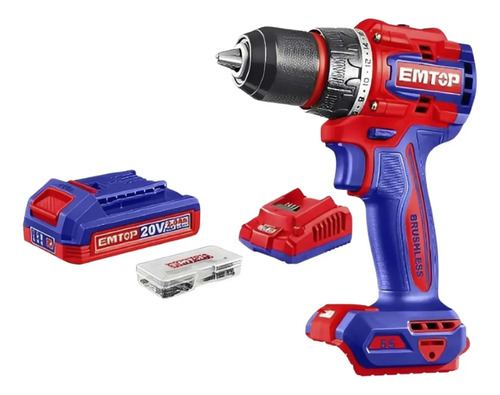 Taladro Atornillador C/bateria Y Cargador 20v 66nm Emtop - Imagen 2