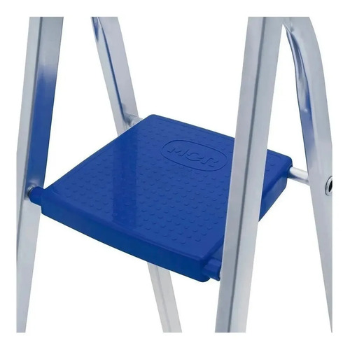 Escalera Aluminio Mor 4 Escalones 85cm Altura Utilizable Color Plateado/azul - Imagen 7