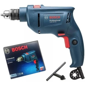 Taladro Percutor Atornillador Eléctrico De 10mm Bosch Gsb 450 450w + 0 Baterías De 0mah + Accesorio Con Caja De Cartón 50hz Azul 50 Hz