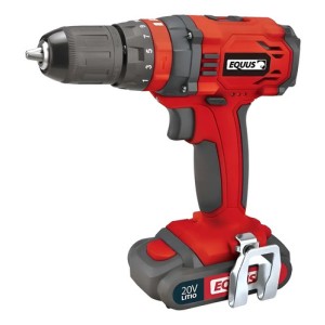 Taladro Atornillador Inalambrico Equus 1009FT 20v 2 Bateria Litio Maletin Color Rojo