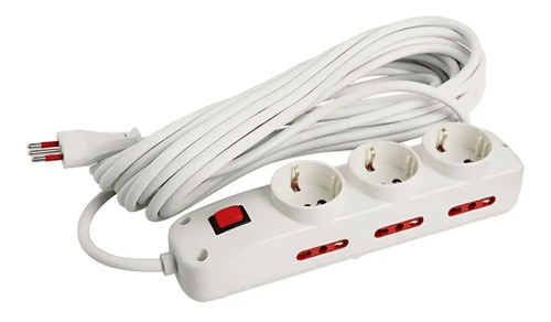Alargue Conatel 5m Blanco 3 Tomas Schuko 6 Modulares Con Lla