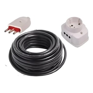 Alargue Armado 20 Mts Con Toma Schuko 2 Laterales Y Ficha 3l