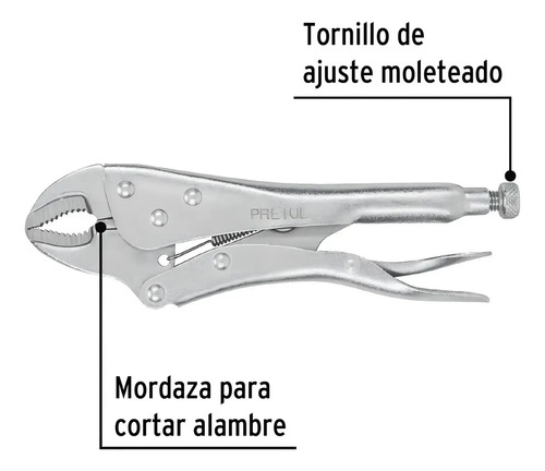 Alicate Pinza Morsa 10 Pulgadas Curvo Pretul 22700 - Imagen 3