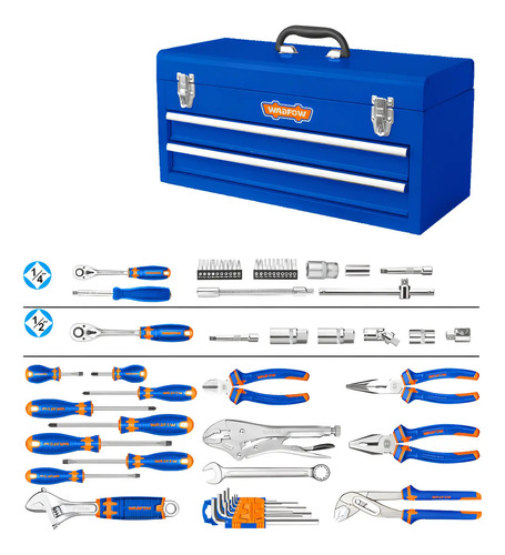 Caja 120 Herramientas Metal 3 Estantes 520mm Wadofw Whs3120