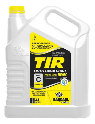 Bardahl 01 Tir listo para usar Refrigerante/Anticongelante