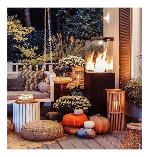 Estufa Exterior Supergas Cuadrada Fire Pit Vidrio - Imagen 2