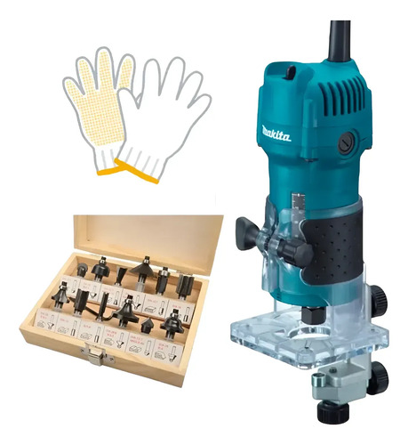 Router Trompo Fresadora 530w Makita 6mm C/guia -sc- - Imagen 2