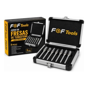 Limas Rotativas Fresas De Tungsteno 8pcs Eje Largo 6mm Pro