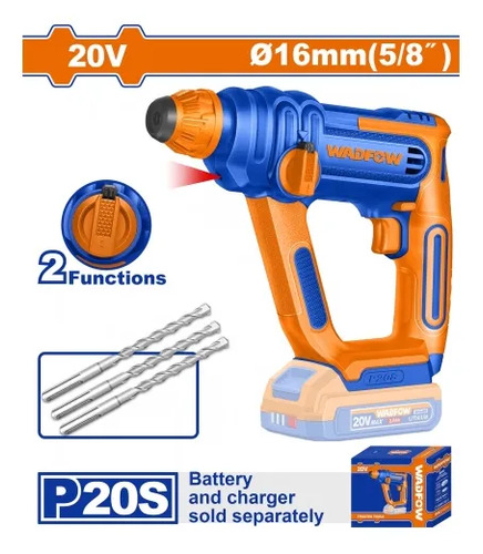Rotomartillo 20v 3 Mechas S/bat S/cargador Wadfow Wlm1516 - Imagen 2