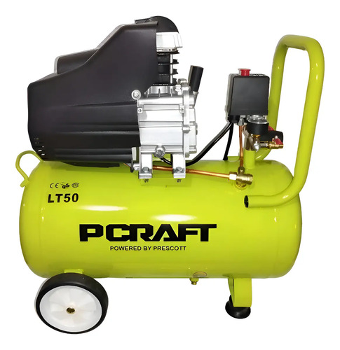 Compresor De Aire Prescott 50 Litros, 2.5hp, Dos Salida Aire Color Verde Fase Eléctrica Monofásica Frecuencia 50hz/60hz