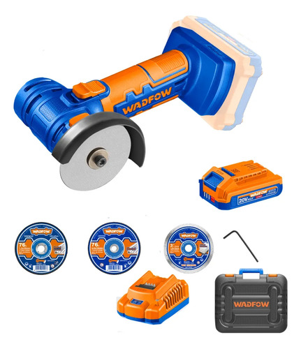Mini Amoladora 20v + Accesorios + Valija Wadfow Wlap573