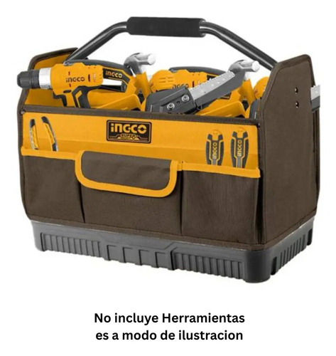 Bolso Industrial Portaherramientas C/ Manilla Ingco Htbgl04 Amarillo - Imagen 3