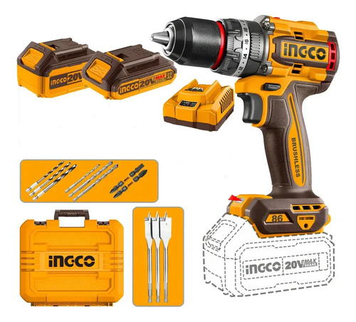 Taladro Atornillador Percutor A Batería 86nm Ingc Cidli20868