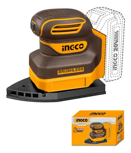 Lijadora De Palma Delta Ingco 20v + Lijas Herramientas Amarillo 50hz/60hz - Imagen 2