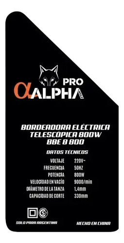 Bordeadora Electrica Telescopica 800w Alpha Bbe 8 800 Azul - Imagen 8