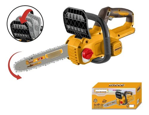 Motosierra Inalámbrica De 12 Pul 20v Ingco Ucgsli201286 Color Amarillo 50/60 - Imagen 2