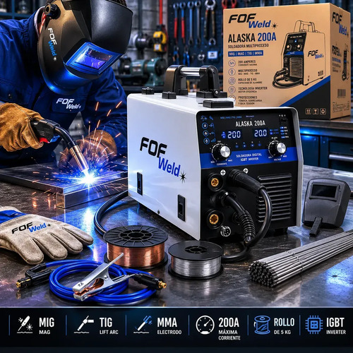 Soldadora Mig Mag Flux Electrodo Tig Con Y Sin Gas 200a Weld - Imagen 2