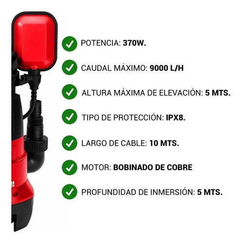 Einhell Bomba Sumergible 370w 9.000l/h , 4170471, Gc-dp 3730 - Imagen 8