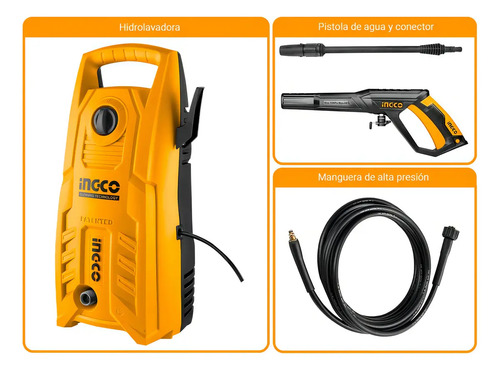 Hidrolavadora 130 Bar 1400w Hpwr14008 Ingco 5.5l/min - Imagen 3