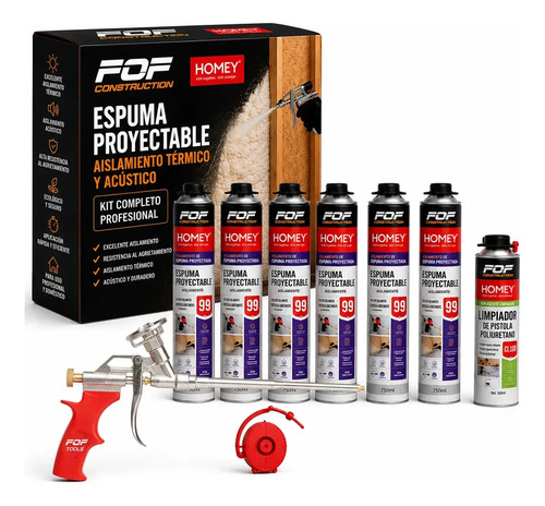 Poliuretano Proyectable Caja 12 Unds C/ Pistola Manual Clean