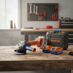Amoladora Angular Wadfow Inalámbrica Con 2 Baterías Y Cargador De 20v Azul