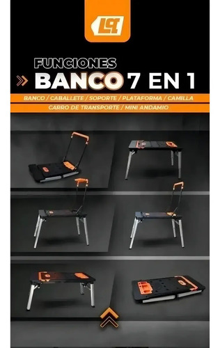 Banco Trabajo Convertible Lusqtoff Btcl7-8 Mesa Carro Caball - Imagen 4