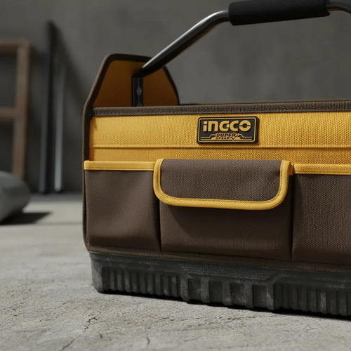 Bolso Industrial Portaherramientas C/ Manilla Ingco Htbgl04 Amarillo - Imagen 7