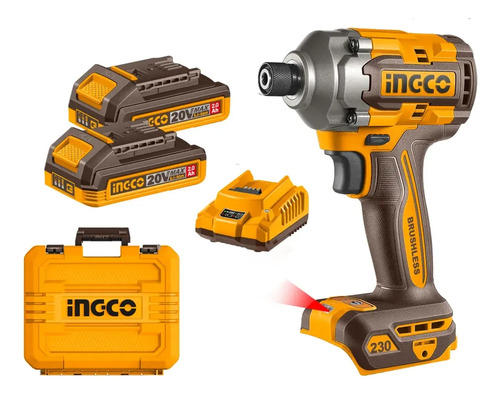 Atornillador De Impacto Ingco Cirli2023 20v (2x2.0ah)