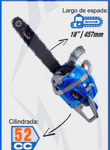 Motosierra Alpha Pro 18 Nafta 52cc 2kw Arranque Facil Color Azul - Imagen 2