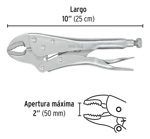 Alicate Pinza Morsa 10 Pulgadas Curvo Pretul 22700 - Imagen 4