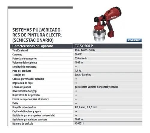 Equipo Pintar Latex Einhell 500w Compresor Soplete Pistola - Imagen 4