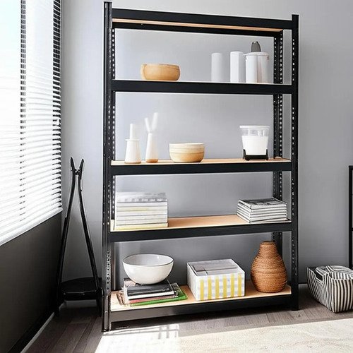 Estantería Metálica Galvanizada Regulable Negro 5 Estantes