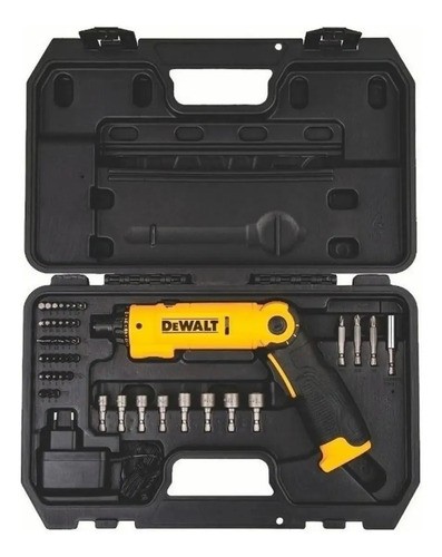 Kit Atornillador Pivot Dw 8v+45 + Puntas + Adaptador Maleta Amarillo 50hz/60hz - Imagen 3