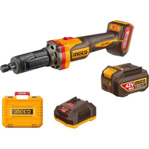 Amoladora Recta Bateria 42v 6mm 2ah Ingco + 2bat + Cargador