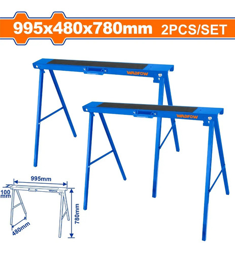 Set 2 Caballetes 780mm 100 Kg Wadfow Wdz1510 - Imagen 2