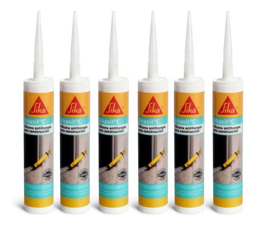Silicona Neutra Sikasil C Transp. Y Color Pack X6 300ml