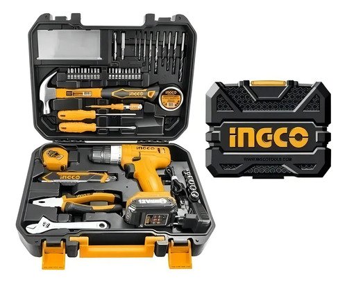 Set Taladro 680w + 115 Herramientas + Valija Ingco Ferreland Color Negro y Anaranjado - Imagen 2