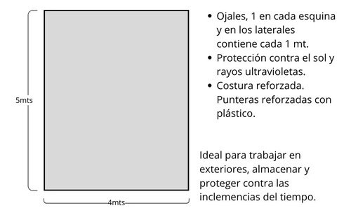 Garageimpo Reforzada con ojales 4x5 Toldo - Imagen 3