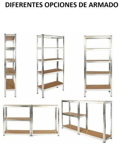 Estantería Encastrable Industrial Acero Galvanizado 5 Estant - Imagen 7