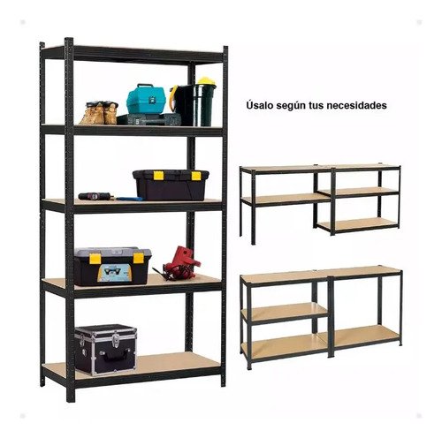 Estantería Metálica Galvanizada Regulable Negro 5 Estantes - Imagen 6