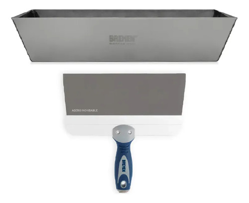 Combo Bremen Espátula Yesero + Budinera Acero Inox - Imagen 5
